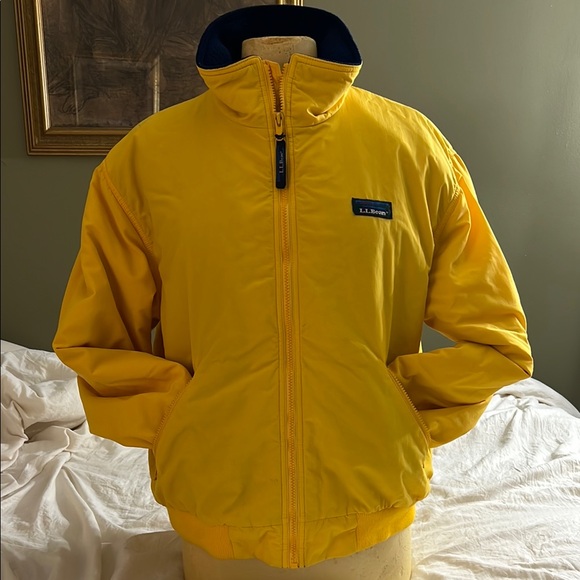 L.L. Bean Other - Vintage Fleece Lined L.L. Bean Men's Yellow Warm Up Jacket
